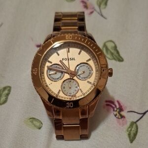 Fossil Women's Rose Gold Chronograph Watch